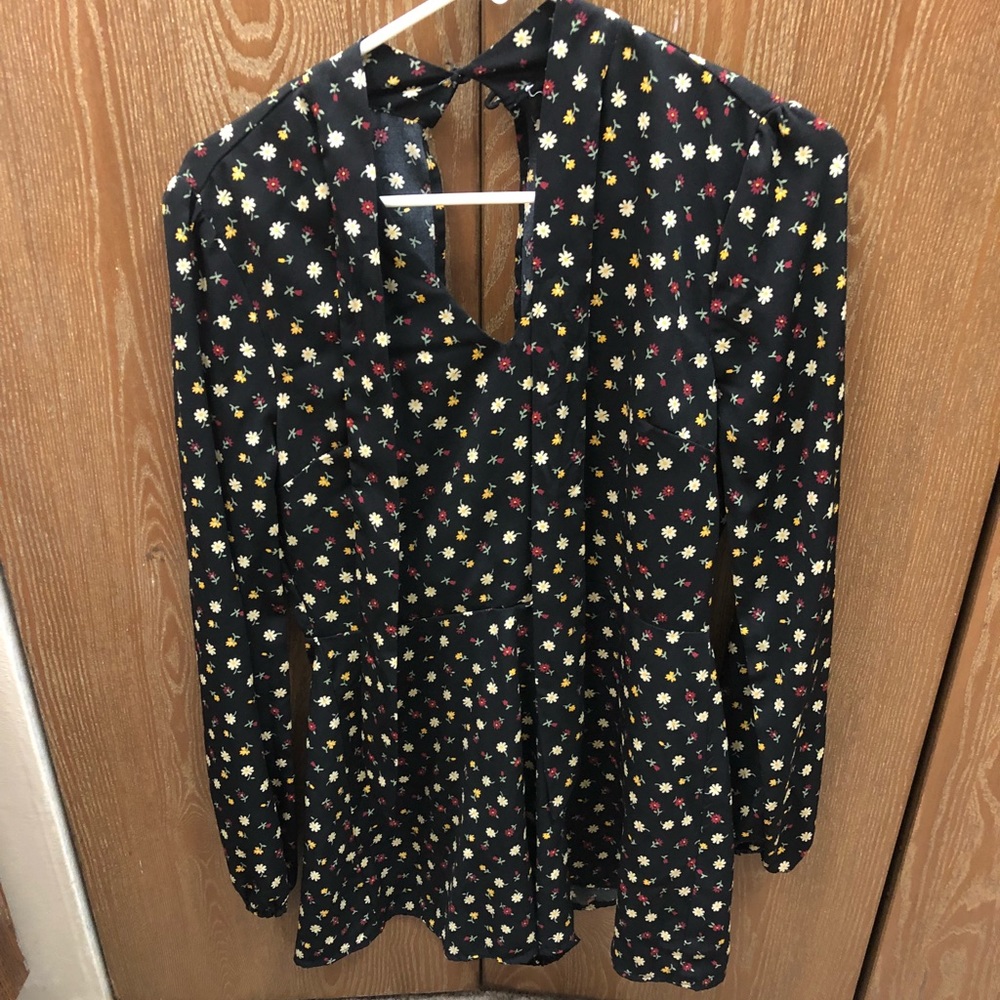 Floral long sleeve romper